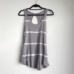 anthropologie • grey & white tie dye stripe cotton tank top • small